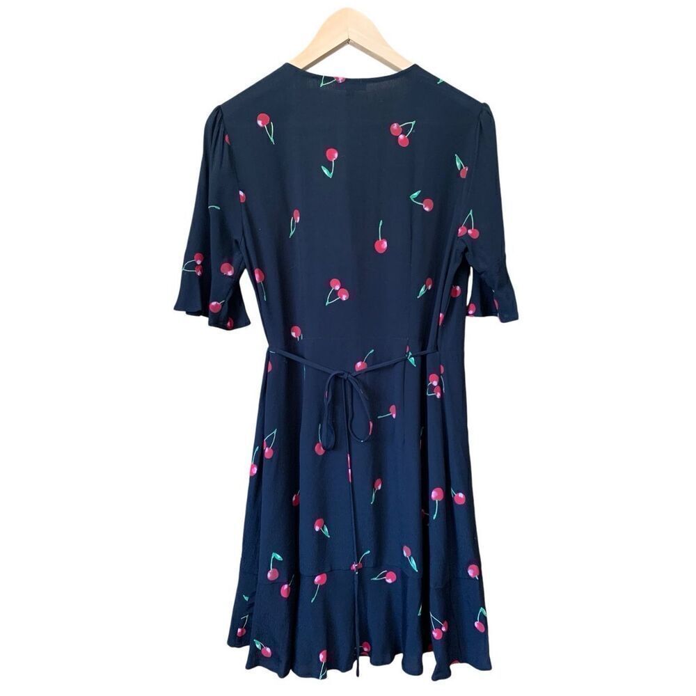 Rails‎ Aimee Wrap Dress in Cerise Cherry Print Black Size S - Picture 5 of 12